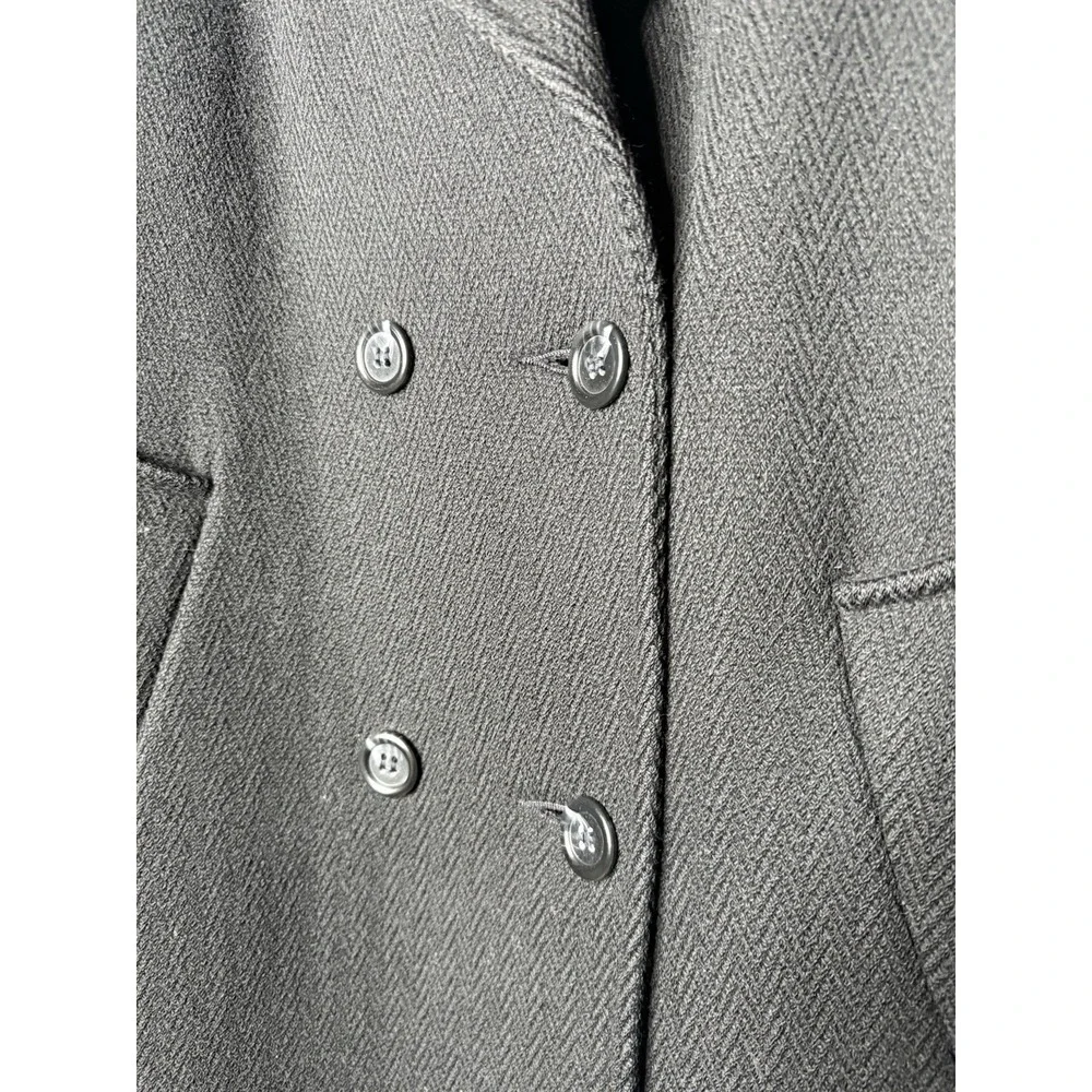 Vintage Alorna Pea Coat Large Black 80s Made In‎ USA 100% Wool Classic Luxury